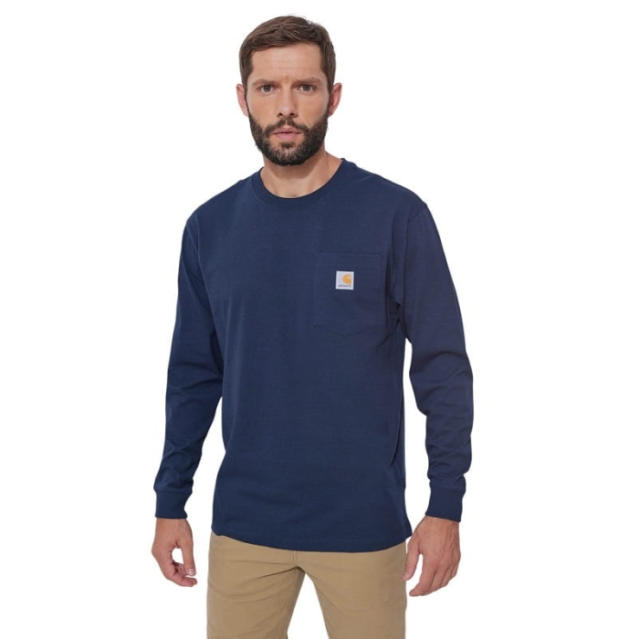 Koszulka Carhartt Dearborn Loose LS Navy L34.jpg