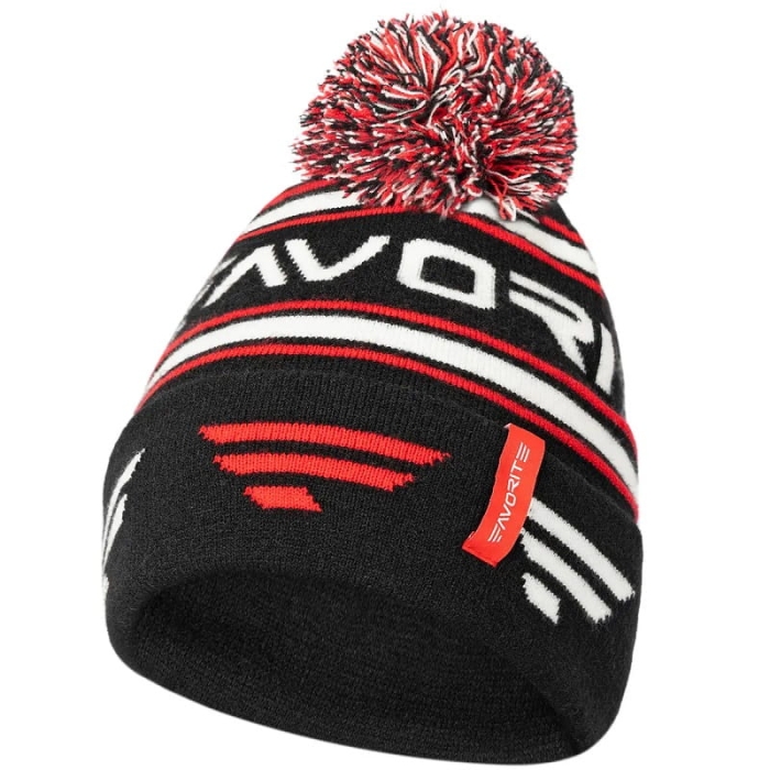 Czapka Favorite Red Pompon 58 Black.jpg