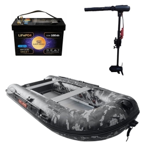 Zestaw Ponton Hype Boats 300 Standard Alu + Silnik elektryczny HasWing Protruar 12V 1.0 65LBS Max + AKUMULATOR LiFePO4 12.8V 100Ah 