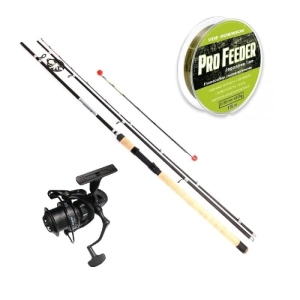 Zestaw Kraken Black Pearl Feeder 3,60m 150g 3+3cz + Kraken Black Pearl Feeder 5500 V2 + Żyłka VDE-Robinson Pro Feeder 0,260mm 230m