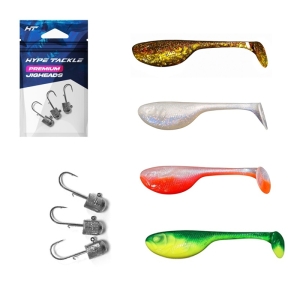 Mały Zestaw Przynęt Hype Tackle Budda Lure 13cm 12szt + Hype Tackle Premium Bullet Jigheads 6szt