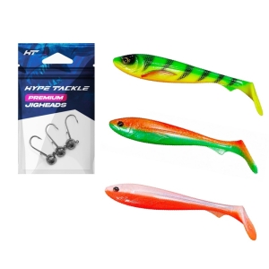 Zestaw Przynęt "Vivid" Hype Tackle Effect 10-14cm 10szt + Hype Tackle Premium Round Jigheads 9szt