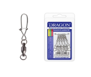 Agrafka DRAGON Spinn LOCK 4 z kręt. łoż.#1 5szt