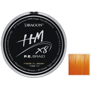 DRAGON HM X8 P.E.BRAID 0.18mm 20,20kg 135m pomarań